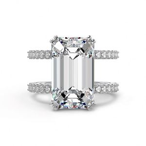 Dylam <b>Dainty</b> 925 Sterling Silver Rhodium 18K Gold Plated Double Layer Eternity Band Rectangle 5A Cubic Zirconia Jewelry <b>Rings</b> - Product Image 1