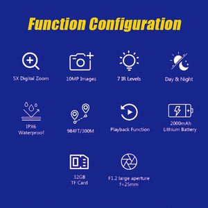 야간 투시경 범위 5X 줌 3.7V 2000mAh 10 MP/FHD 128GB 저장 300 미터 탐정 야간 투시경 쌍안경 - Product Image 6