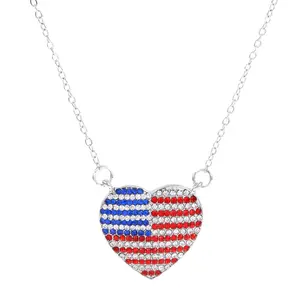 Grosir Aksesori Perhiasan desainer liontin Amerika Serikat kalung seri bendera nasional
