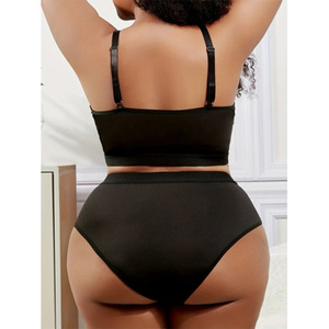 Reggiseno antiscivolo senza spalline colore visibile donna Soft Wireless 2 Pc mutandine e Set balconcino Plus Size Panty Confatable - Product Image 3