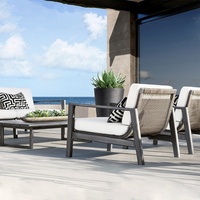 Ensemble de canapés en rotin pour extérieur, design nordique, avec coussins, idéal pour jardin, paysage, cour, villa, hôtel, bureau de vente