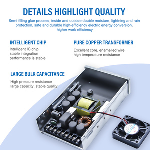 Mwish ngoài trời không ướt <span class=keywords><strong>AC</strong></span> để <span class=keywords><strong>DC</strong></span> chuyển đổi dẫn cung cấp điện 24 <span class=keywords><strong>Volt</strong></span> 350W 12V 33 amp adapter 400W chuyển đổi cung cấp điện - Product Image 4