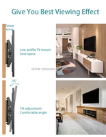 Support mural pour téléviseur One Piece Back Plate pour écrans de 26 à 55 pouces, max. 45 kg, angle de vue parfait réglable ±15° °   Support inclinable VESA 440x410mm OEM