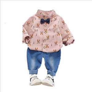 Nouvelle collection 2019 : Vêtements en coton pour enfants, jeans d'automne pour bébés, tenues et chemises d'automne pour enfants - Product Image 5
