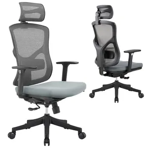 Chaise de bureau à dossier moyen Support ergonomique avec chaise de bureau en maille ergonomique avancée pour ordinateur de bureau, y compris l'appui-tête