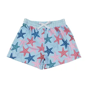 Bañador con estampado de estrellas de mar para niños, venta al por mayor RTS, traje de baño de verano para bebés, moda para niños, pantalones cortos de Boutique, bañadores