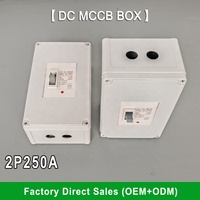 DC MCCB Box IP66 Boîte de distribution étanche de sécurité extérieure 250A 2P Boîte Mccb en plastique Boîtier moulé solaire Disjoncteur cc