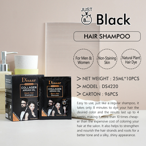 <span class=keywords><strong>Shampoo</strong></span> colorant capillaire noir au collagène <span class=keywords><strong>Disaar</strong></span> avec huile d'argan, couvre les cheveux gris, shampooing changeant de couleur pour hommes et femmes - Product Image 2
