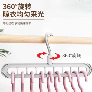 Multifunctional Nine Hole Clothes <b>Hanger</b> With Rotating Design For Closet Organization And Storage - Product Image 2
