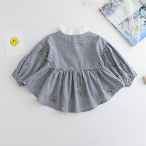 เสื้อเชิ้ตเด็กแบบใหม่ ลายทางแนวตั้ง คอเสื้อสีสันสดใส สไตล์ชุดเดรส จากซัพพลายเออร์จีน - Product Image 4