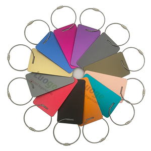 Tùy chỉnh Matte nhôm Thẻ Hành Lý với vòng chìa khóa Anodized nhôm Vali tag trống kim loại hành lý tag - Product Image 1