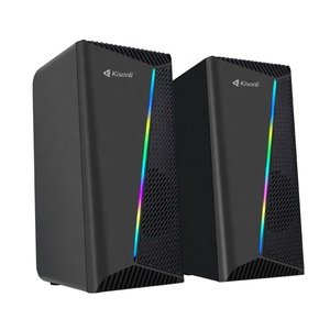 Kisonli Haut-parleur de bureau <span class=keywords><strong>PC</strong></span> Gaming RGB Haut-parleur Double Super Bass Filaire <span class=keywords><strong>Gamer</strong></span> Éclairage Bureau Portable USB RGB Haut-parleur - Product Image 3