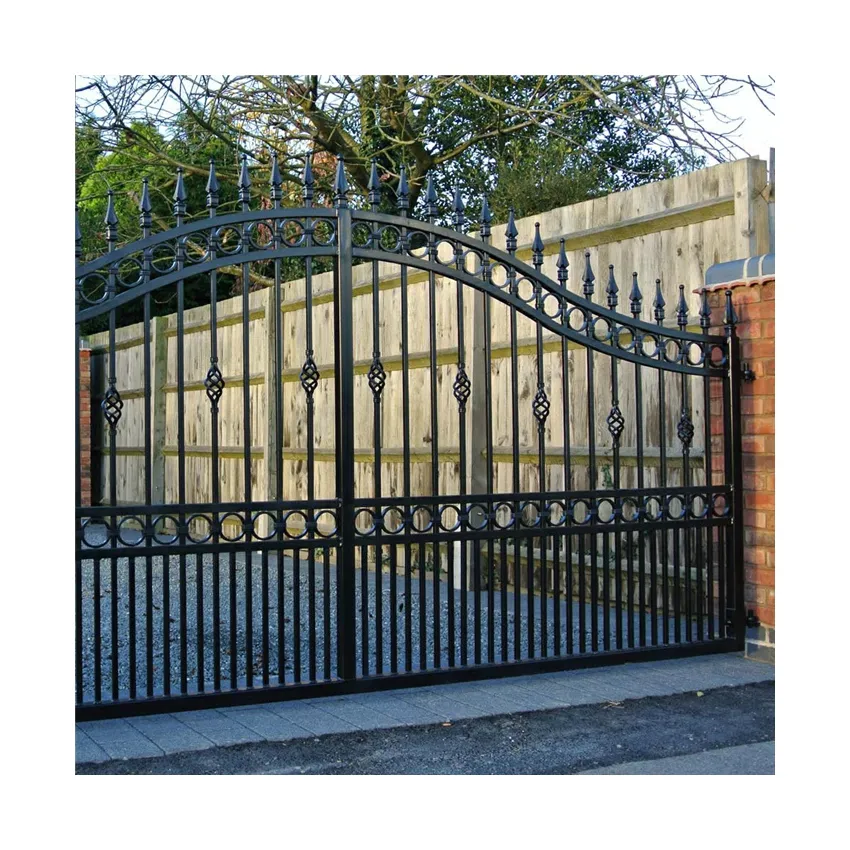 Puertas de hierro forjado de alta calidad, modelos de Metal galvanizado, puerta principal individual, precio de Puerta de Hierro Exterior