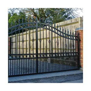Высококачественные оцинкованные металлические модели кованых железных ворот, одна основная дверь, внешние железные ворота, цена