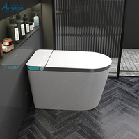Toilette intelligente en céramique au design moderne, cuvette automatique de salle de bain monobloc avec réservoir
