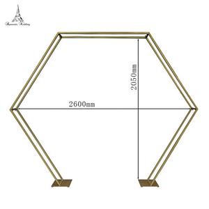 ฉากหลังงานแต่งงานรูปหกเหลี่ยมโลหะ ดีไซน์ใหม่ 1 ชิ้น สำหรับตกแต่งเวทีงานแต่งงาน - Product Image 3