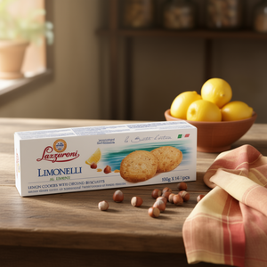 Limonelli Lazzaroni Sweet Fruity Flavor Drop Cookies 100g X 14pcs Semi-Soft Texture Box Italian <b>Confectionery</b> Ready to Eat - Product Image 3