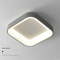 Plafonnier LED Minimaliste Moderne Simple pour Salle à Manger, Carré en Fer, Télécommandé, Style Nordique Transfrontalier pour Chambre Parentale