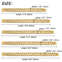 32mm Cuban Link Strong Metal Big Dog Chaîne Colliers En Acier Inoxydable Pet Training Collar Avec Boucle pour Grand Pitbull Bulldog
