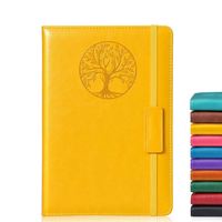 Akademisches A5 Logo Personalisiertes Taschen-Notizbuch PU-Leder Tagebuch Notizbuch mit Gummiband Hardcover-Planer Journal Notizbuch