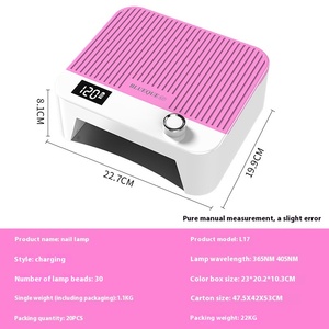 เครื่องอบเล็บแบบพกพา 48W ใช้แบตเตอรี่ 30 หลอด LED อบแห้งเร็วสำหรับเจลยูวี อุปกรณ์ดูแลเล็บสำหรับร้านทำเล็บ - Product Image 5