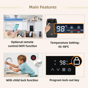 Electrodoméstico de cocina Grifos mezcladores de agua caliente hirviendo debajo del fregadero Caldera de agua Acero inoxidable 4 en 1 Cerámica contemporánea Pulida 3L - Product Image 3