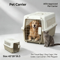 Cage de transport pour chien et chat pour voiture et usage domestique, cage en plastique rigide durable avec porte en maille métallique, transporteur portable pour animaux de compagnie