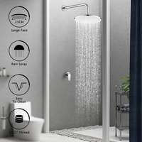 Pommeau de douche mural Leelongs à haute pression, surface de pulvérisation large de 23 cm, pulvérisateur supérieur pour salle de bain