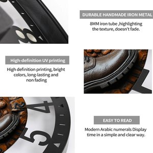 Reloj <span class=keywords><strong>de</strong></span> hierro <span class=keywords><strong>de</strong></span> 25 cm para una banda musical con logotipo <span class=keywords><strong>de</strong></span> la banda y <span class=keywords><strong>fechas</strong></span> <span class=keywords><strong>de</strong></span> gira - Product Image 4