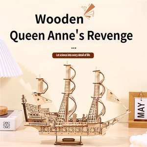 Modèle réduit en bois du navire Queen Anne's Revenge, puzzle 3D réaliste, kit DIY pour jeunes, cadeau artisanal - Product Image 2