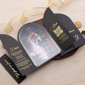 Carte de vœux personnalisée écologique imprimée numériquement, cartes d'invitation de mariage avec enveloppes sur papier couché fait main - Product Image 3