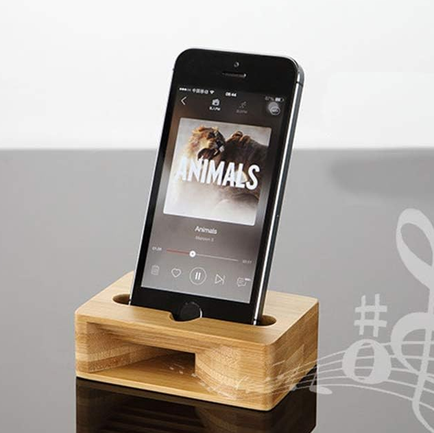 Wooden Sound Amplifier Stand Rack Wood Mobile Speaker Mini Wooden Loudspeaker Cell Phone Holder for iphone