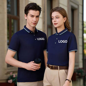 Polo da uomo leggera personalizzata classica a maniche corte a <span class=keywords><strong>doppio</strong></span> collo in tinta unita Business Casual Polo High-end - Product Image 1