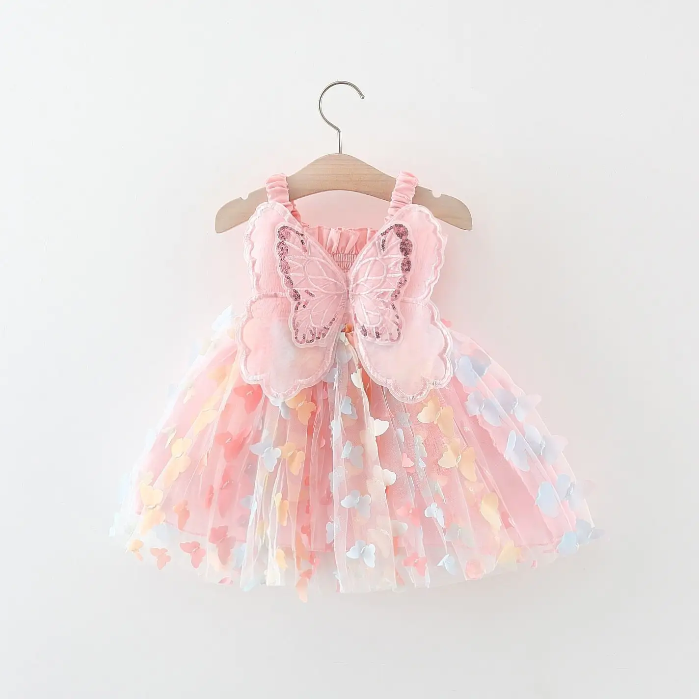 Summer New Girls Princess Dress bambini Butterfly Wings Slip dress Girls' Holiday Dress