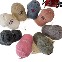 Casquette de baseball vintage 6 panneaux de haute qualité en velours éponge brodé, coton délavé et vieilli, motif lettre fruit unisexe