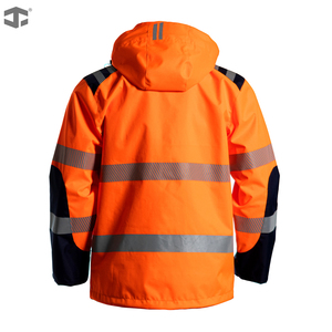 Veste coupe-vent haute visibilité JIADE pour homme, en tissu ripstop, pour travaux routiers et extérieurs, avec ajusteur élastique <span class=keywords><strong>invisible</strong></span> - Product Image 2