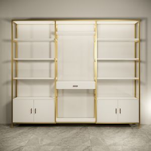 Présentoirs cosmétiques professionnels étagère de rangement en bois vitrine murale étagères de décoration intérieure personnalisées support en aluminium - Product Image 6