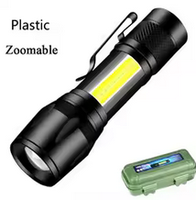 Senter LED Mini AA USB Isi Ulang untuk Berkemah dengan Zoom yang Dapat Disesuaikan Jarak Jauh Tahan Air IP54 Jarak Sinar 1000m+