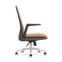 Chaise de bureau de direction ergonomique de haute qualité à dossier haut en cuir PU, pivotante, avec accoudoirs réglables