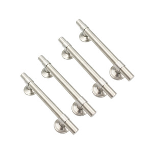 Poignée de porte réglable en acier inoxydable avec vis de fixation et manchon pour portes en fer et aluminium sécurisées, design minimaliste - Product Image 2