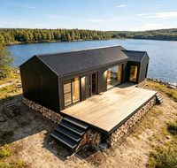 Kits de maisons en acier léger pour usage commercial, maison préfabriquée modulaire détachable à toit triangulaire moderne, maison d'hôtes, hôtel de villégiature