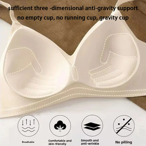Sous-vêtements sans couture pour femmes avec de petits seins Push-up sans jantes Soutien-gorge de sport doux Gros seins Petits et minces - Product Image 4