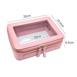 Sacs de toilette transparents BSCI pour voyager, boîte de toilette haut de gamme en nylon PU, étanche, transparente, en PVC, portable pour les voyages - Product Image 2