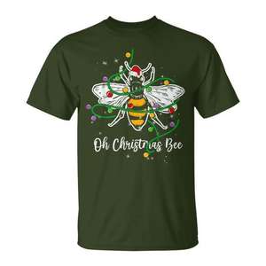 Camiseta Oh Christmas Bee de manga corta, unisex, cuello redondo, impresión digital, diseño navideño para adultos - Product Image 1
