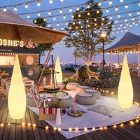 Lampe à gouttes d'eau en métal lumineux avec logo imprimé, lumière d'ambiance décorative LED pour jardin, camping en plein air