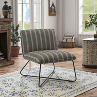 Fauteuil d'appoint moderne et décontracté en tissu CARLFORD avec cadre métallique pour salon ou chambre à coucher