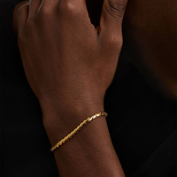 Bijoux simples, bracelet en argent sterling 925 plaqué or 18 carats, grande chaîne serpent, pour hommes et femmes, bijoux universels pour le poignet, cadeau