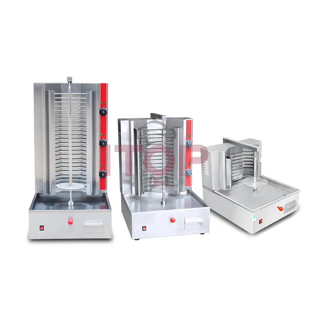 Prezzo di fabbrica elettrico 5200W carne piccola macchina automatica per spiedini di Kebab spiedino di carne spiedino Doner macchina souskeleton ki