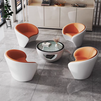 Sofá de Recepción Brillante para Salón de Belleza, Muebles de Oficina Modernos y Duraderos, Pintura Horneada, Juego de Sofás de Cuero de 3 Plazas y Mesa Auxiliar