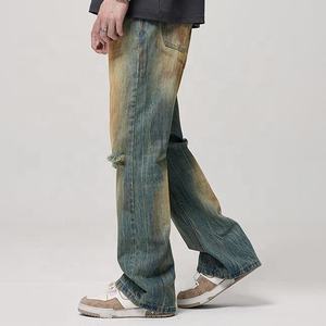 <span class=keywords><strong>Pantalones</strong></span> de algodón para hombre con salida de fábrica, <span class=keywords><strong>pantalones</strong></span> de mezclilla con logotipo personalizado en stock, envío directo para hombre - Product Image 4